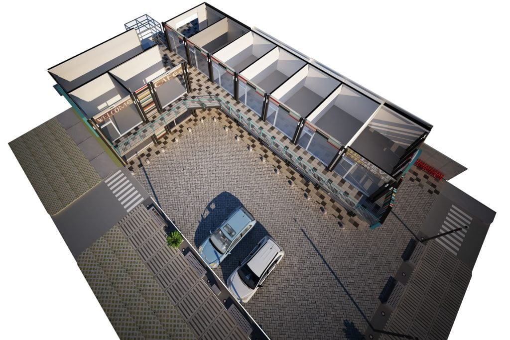 Strip center Punto Sur - Rendering planta 2